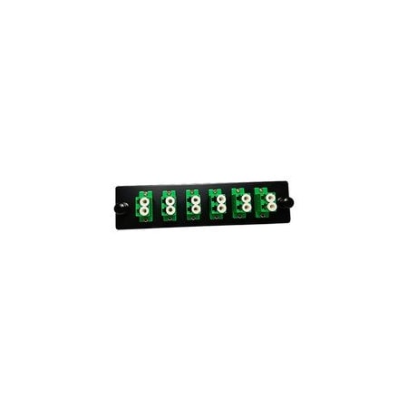 Cable Wholesale Fiber Distribution Panel Plate with 6 Green LC/APC Duplex Ports, Single Mode 61F2-02006